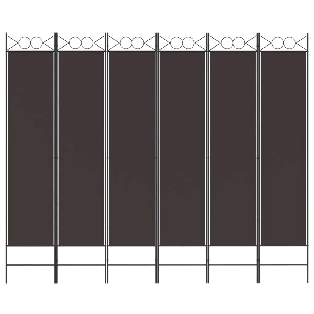Divisorio a 6 Pannelli Marrone 240x200 cm in Tessuto 350159