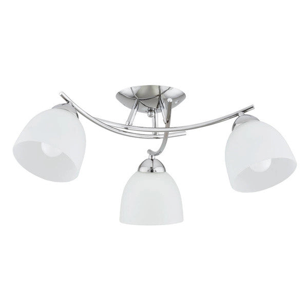 Plafoniera Alfa SEVA cromata con diffusori bianchi 5xE27