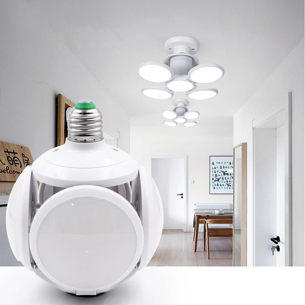 Trade Shop - Lampada Lampadario Deformabile Led 60w Luce Fredda 5 Vie Bianca Attacco E27 Ufo -