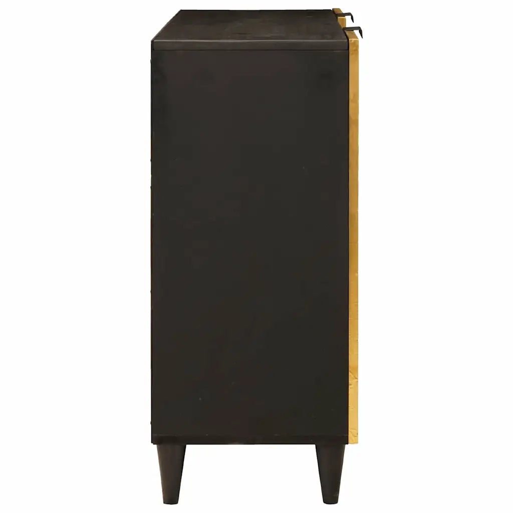Mobile laterale con lo scaffale Nero e Oro 90 x 33,5 x 75 cm 4017856