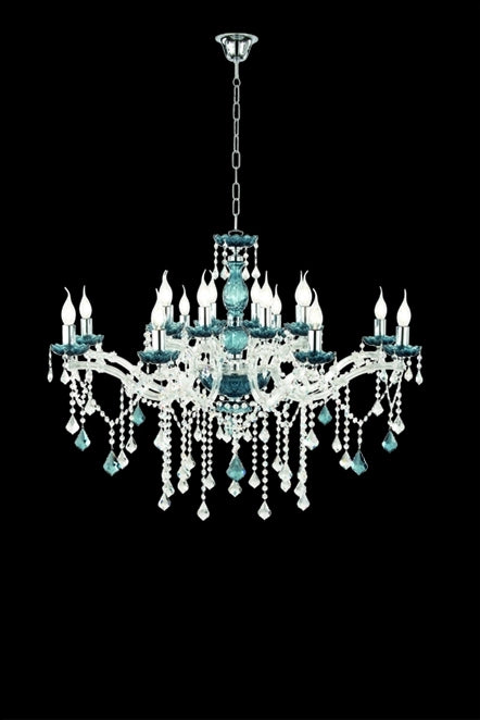 LAMPADARIO DAMASCO 16 LUCI OTTANIO E CROMO ATTACCO E14 D.95CM