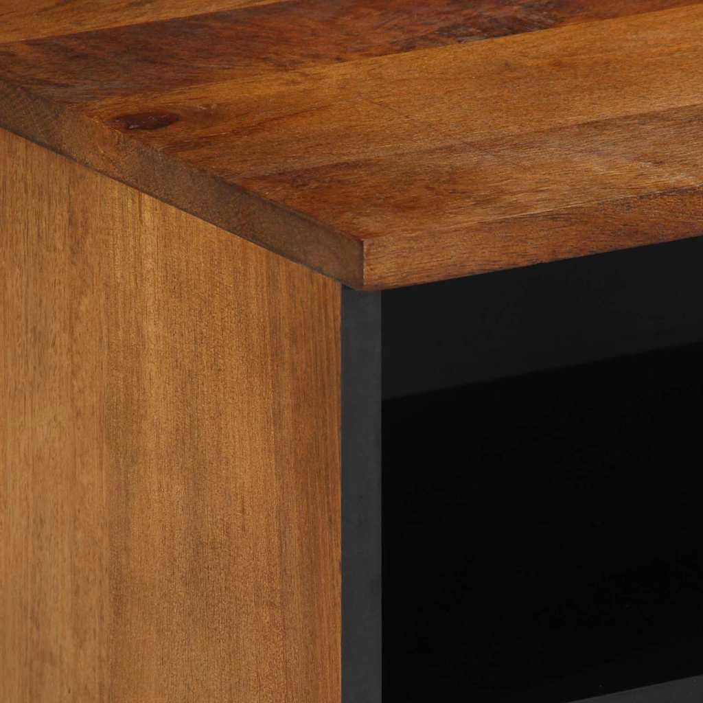 Mobile porta TV rettangolare moderno con pratico contenitore 100 x 33 x 46 cm in legno massello di mango color miele 02_0057875