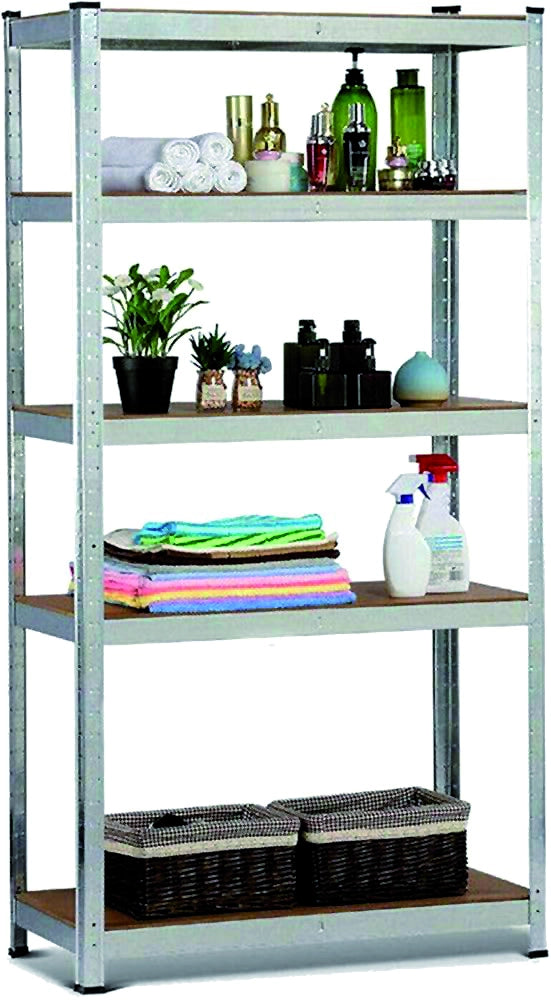 Utilia KIT SCAFFALE IN METALLO ZINCATO E MDF cm. 90x45x200 h