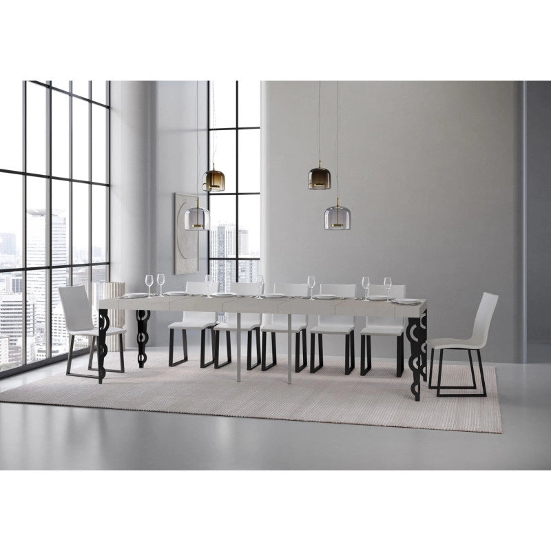 Consolle allungabile 90x40/300 cm Karamay Premium telaio Antracite - Cashmere