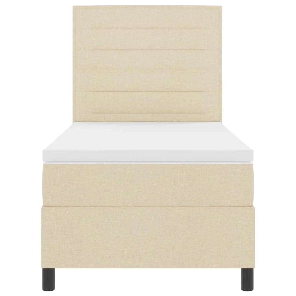 Letto a molle con materasso Crema 80 x 200 cm Tessuto 3339271
