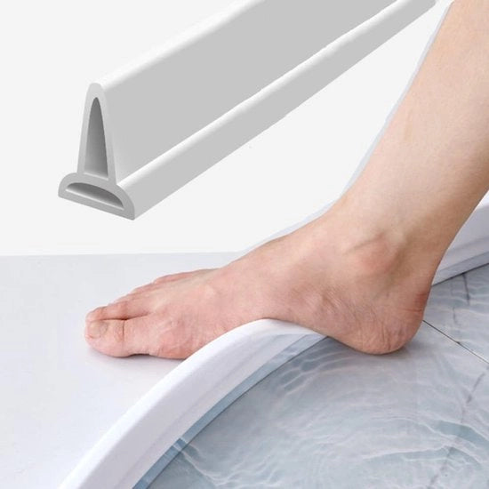 Striscia di drenaggio per doccia - Impermeabilizzazione bagno - Profilo di sigillatura self-adesiva - Soglia idrorepellente - Profilo di silicone da 2 metri - Sicuro e igienico - Facile da installare - Lunghezza regolabile
