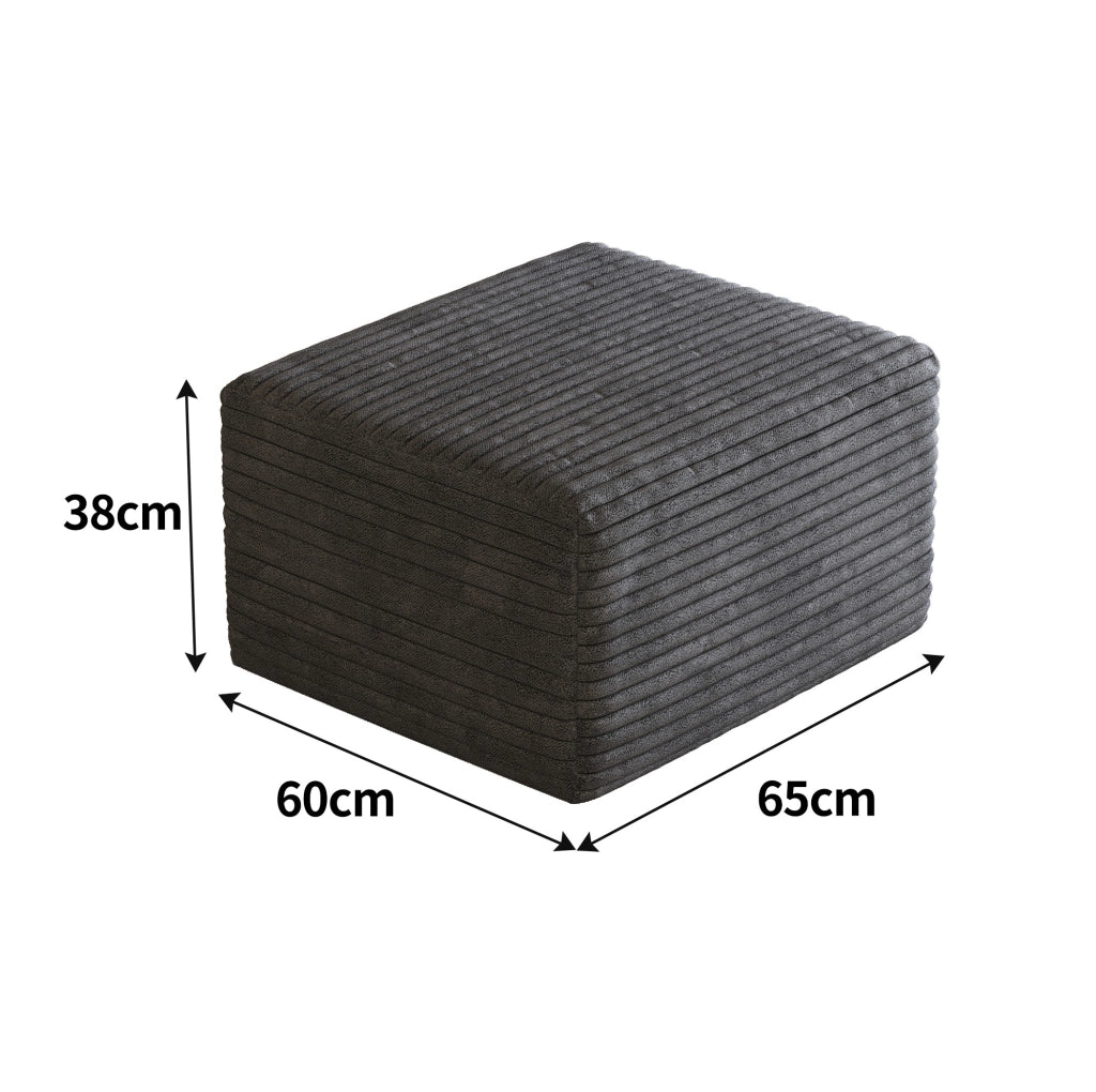 POUF in tessuto grigio scuro, imbottitura in schiuma elastica, 72 cm