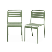 set 2 sedie da giardino bistrot in acciaio, verde