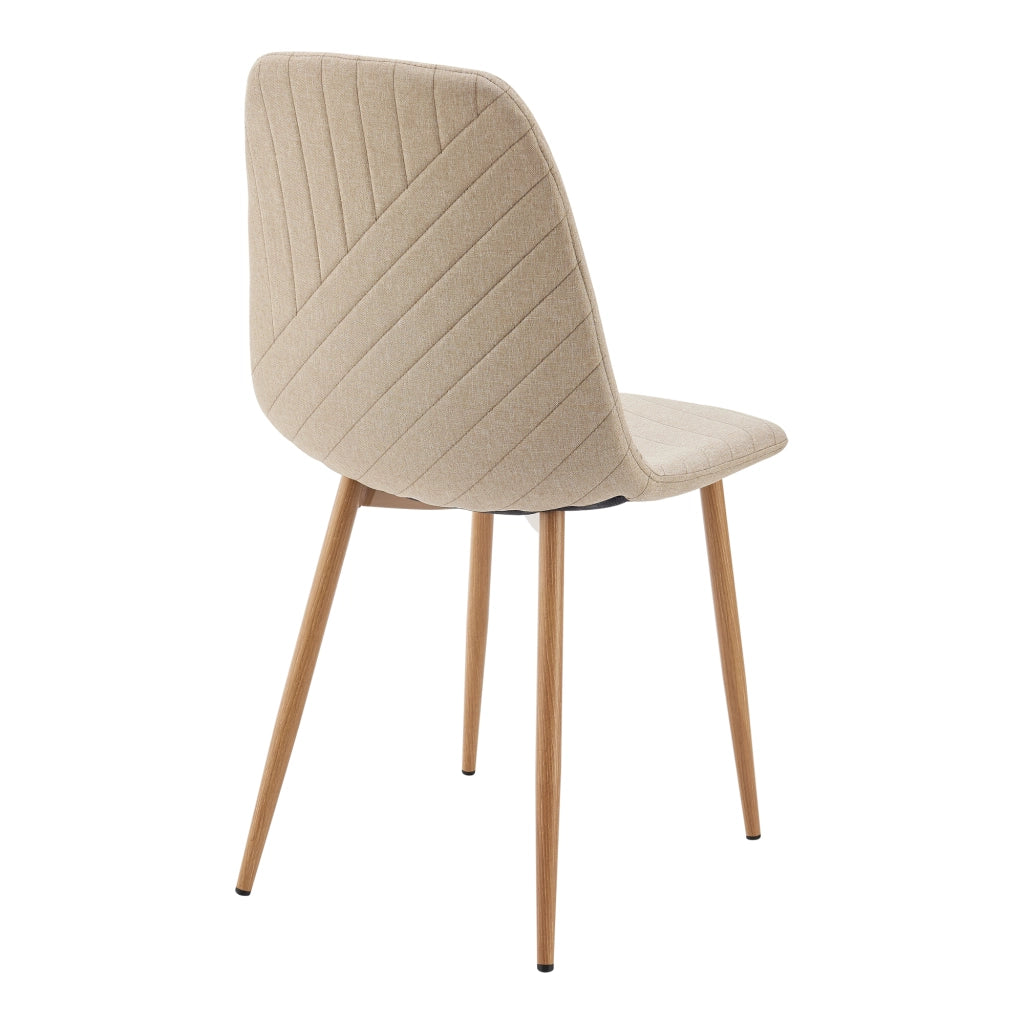 Set da Pranzo Hemnes Tavolo Rotondo Ø100 cm e 4 Sedie Tessuto Marrone Chiaro [en.casa]
