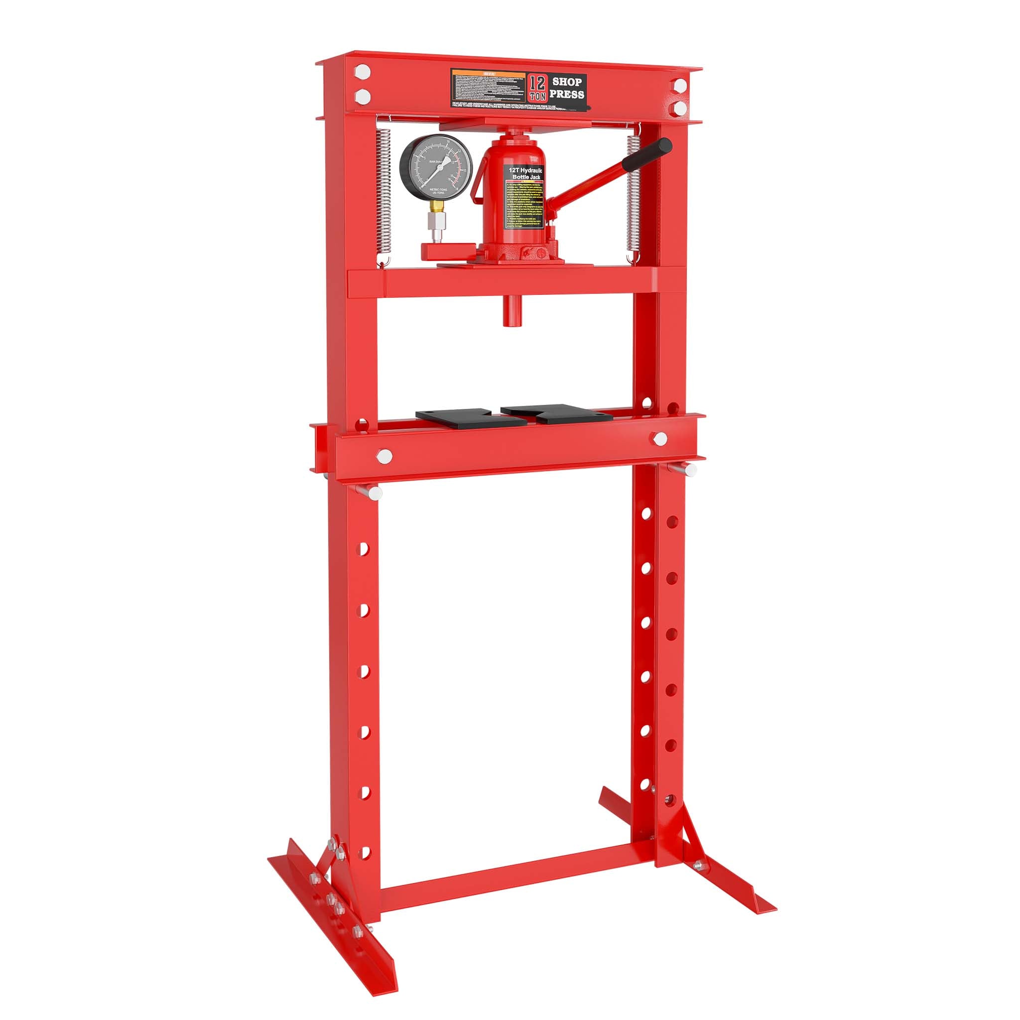 Pressa idraulica da officina 12t Pressa a telaio per cuscinetti con manometro