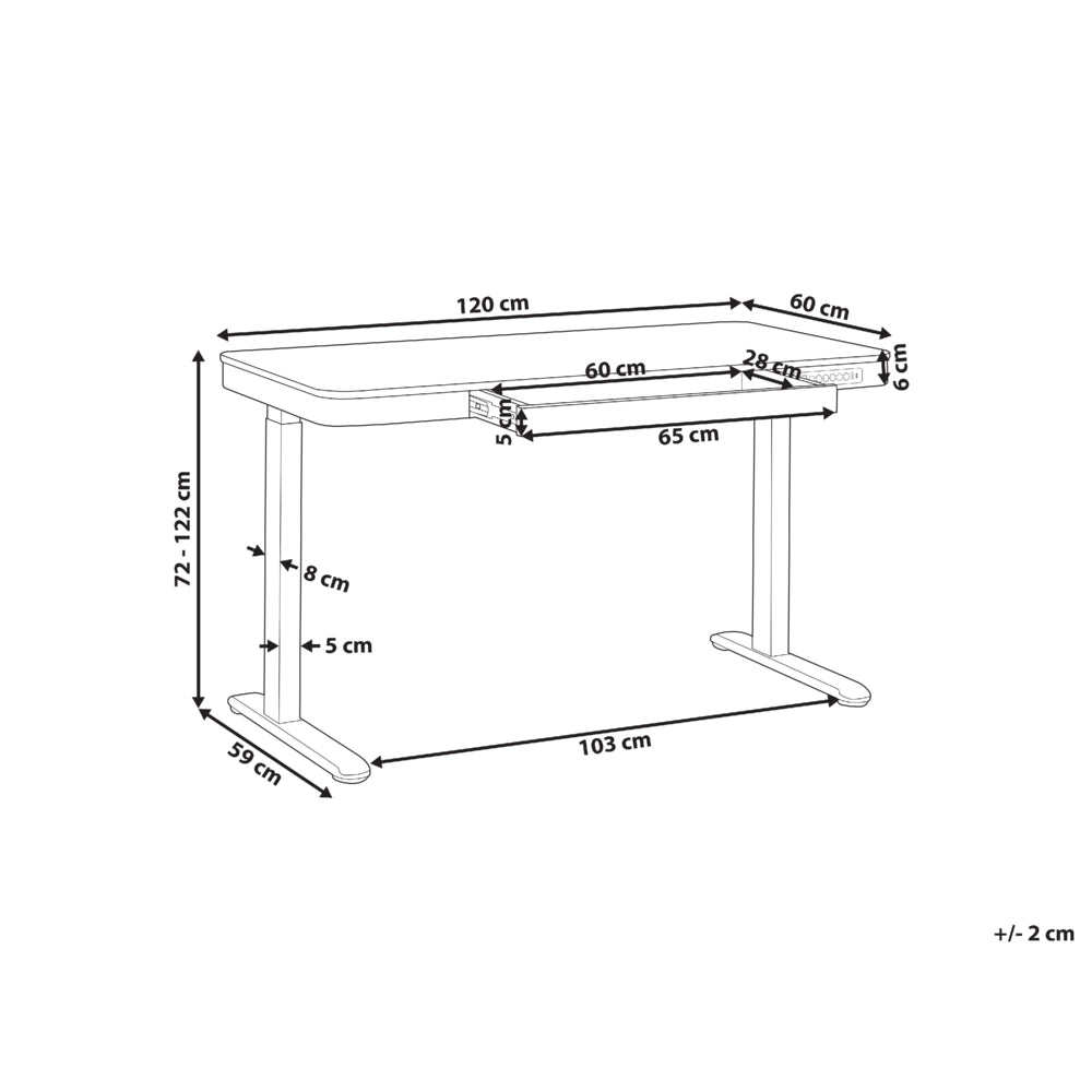 Scrivania elettrica ad altezza regolabile legno chiaro e bianco 120x60 cm ufficio studio lavoro