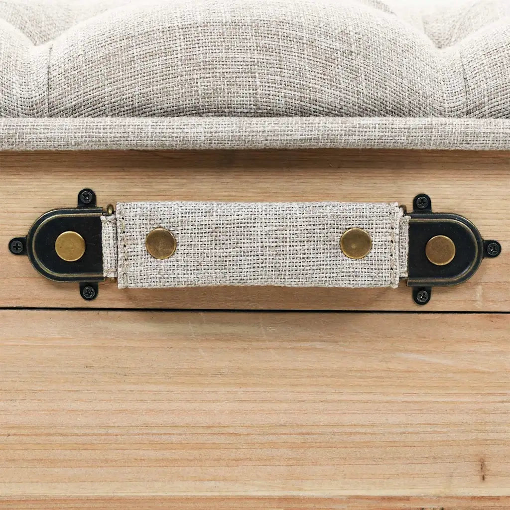 Cassapanca-Panca con Contenitore-Baule 110 cm in Legno Massello di Abete