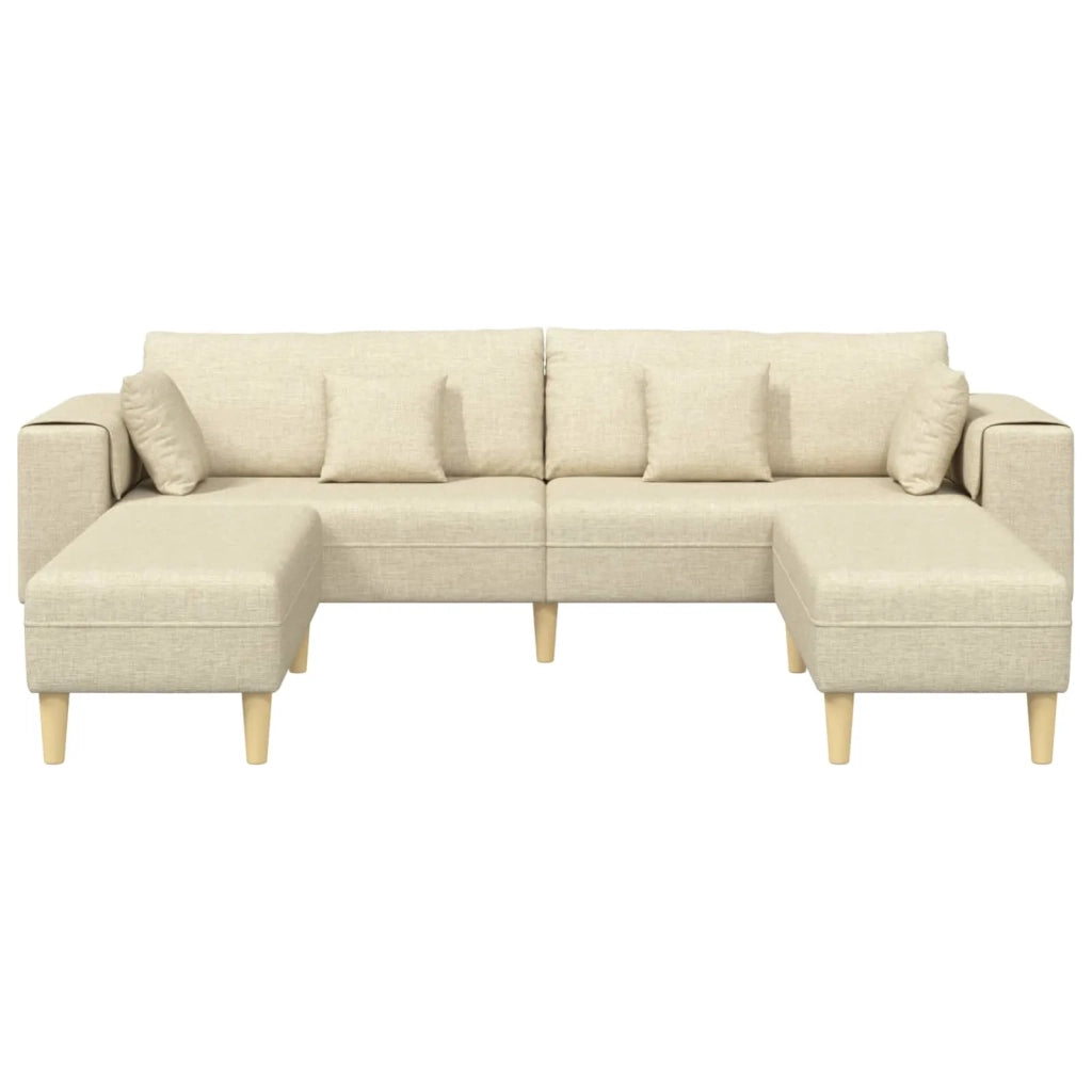 Divano con cuscino 3 pcs Crema Tessuto 3335168