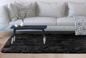 AIO FACTORY 80x120 cm TAPPETO SHAGGY ANTISCIVOLO Nero - Tappeto morbido