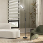 Lampada da terra LED ?22x175 cm con collo di cigno regolabile in acciaio nera