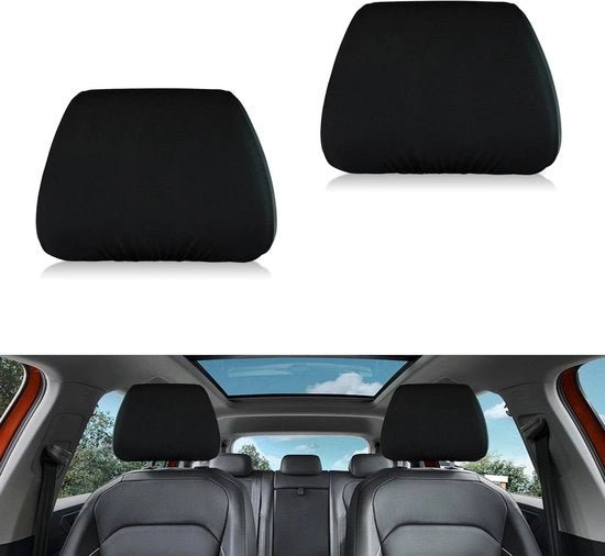 Coperture di Supporto Cervicale 2 Pezzi - Protezione Universale per Supporto Cervicale - Zona di Estensione Elastica - Nero - Impermeabile al Fango - Lavabile - Per Camion, Autobus, Autocarro