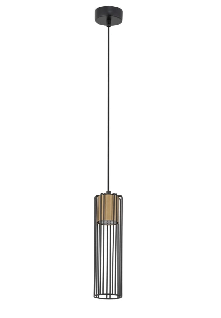 Lampada a sospensione industriale nero oro Fobia GU10 Sigma