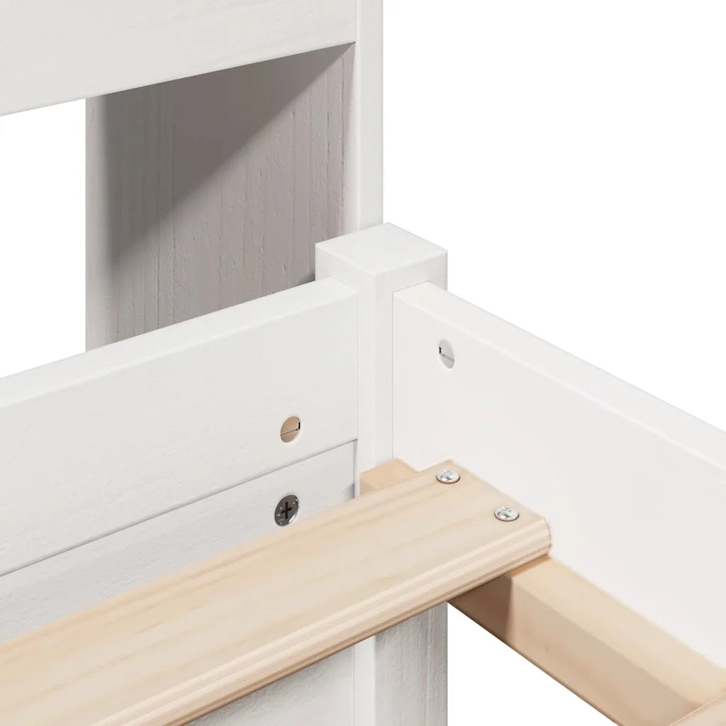 Letto Libreria senza Materasso Bianco 140x190 cm Legno di Pino 3322464