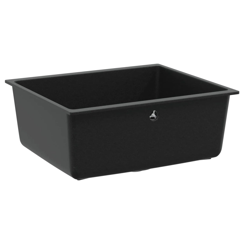 Lavello Nero 530 x 460 mm 80% Quarzo e 20% Resina