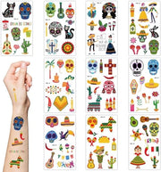 Tatuaggi Luminescenti per Halloween per Bambini, 10 Fogli, Luminosi, Stickers di Testa di Zucchero e Cactus, Decorazioni Festive per Ragazzi e Ragazze