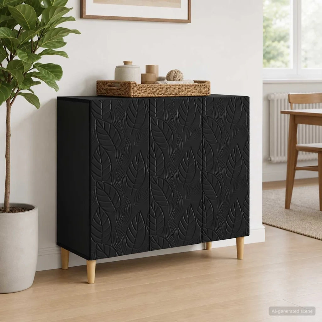 Credenza Nero 89 x 34,5 x 80 cm Legno ingegnerizzato 895106