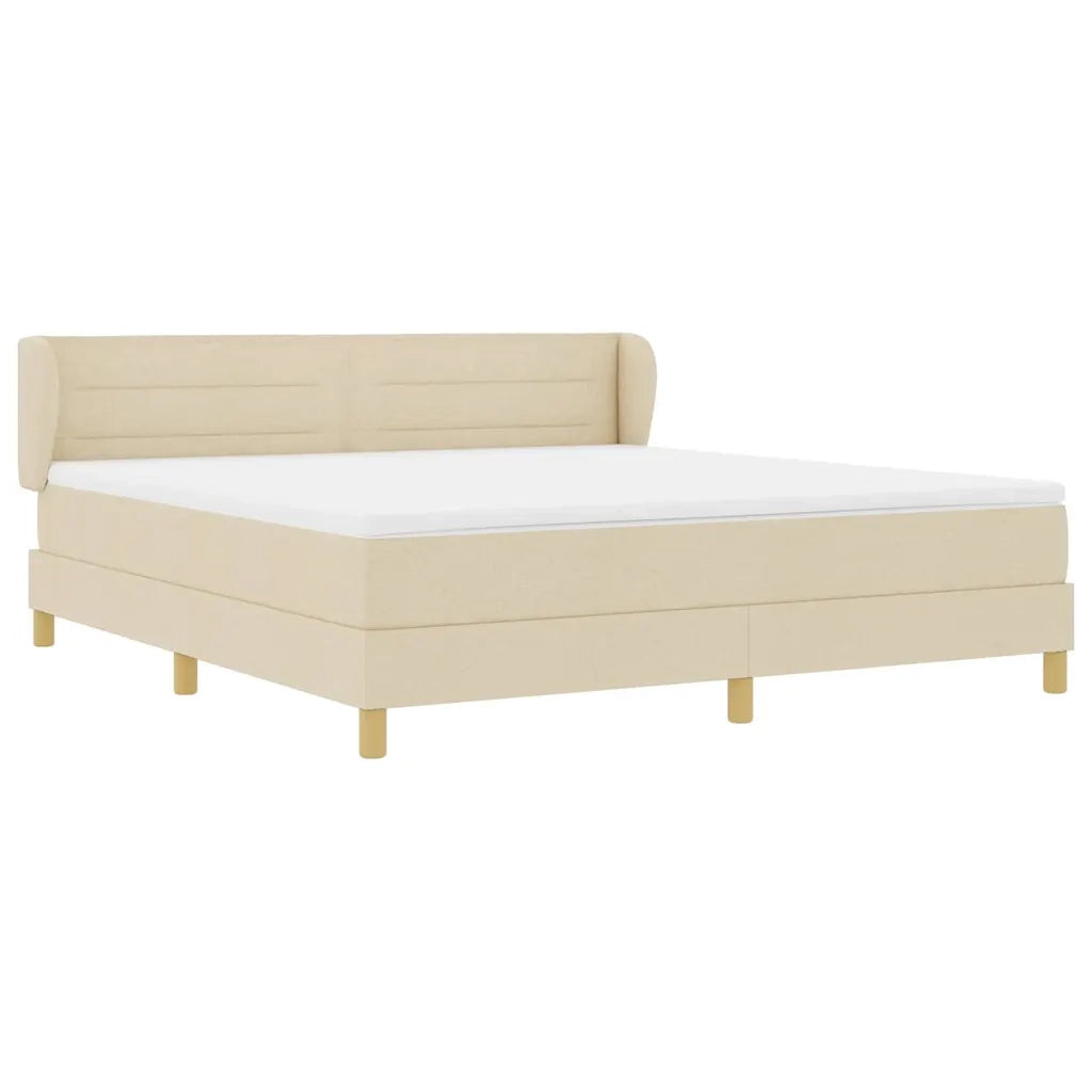 Letto a molle con materasso Crema 180 x 200 cm Tessuto 3340169