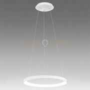 KRIZIA S/P 3000K - SOSPENSIONE COLORE BIANCO A LED 3000K 2300LM 30W DIMMERABILE IN ALLUMINIO D.48CM