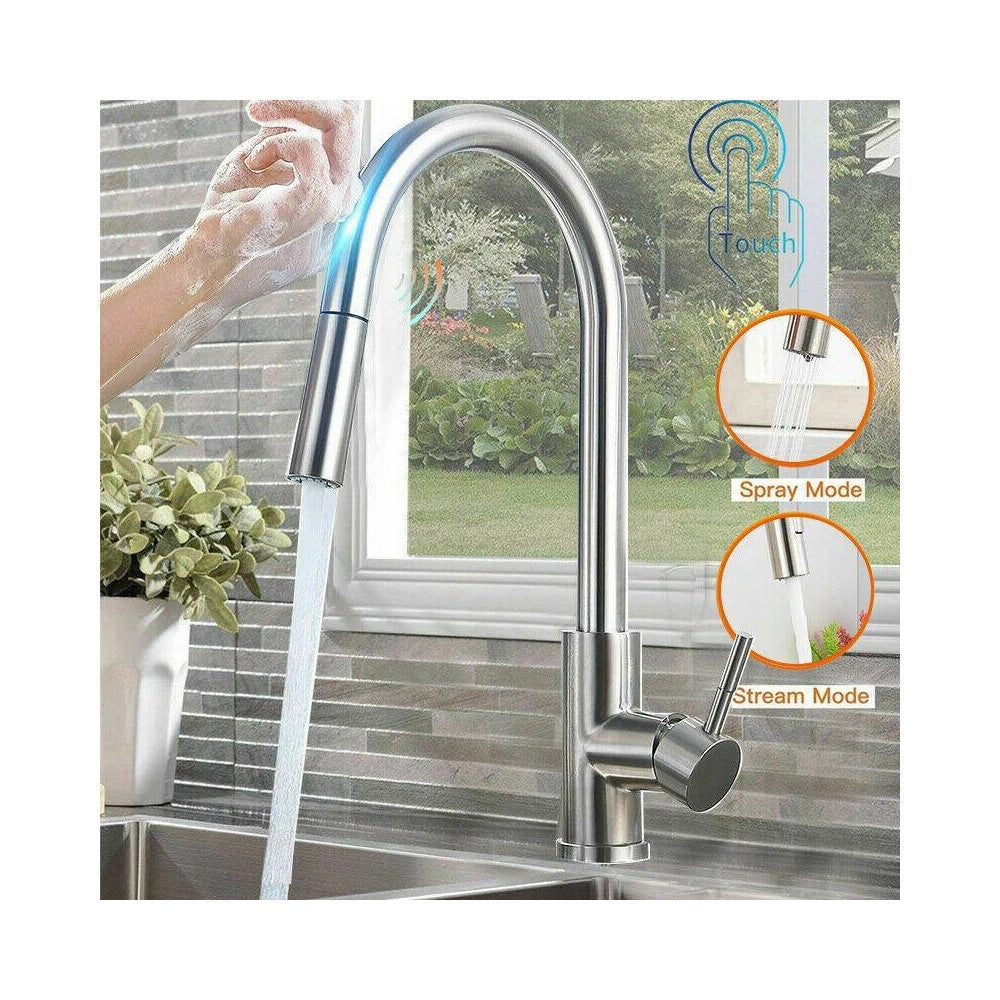 Trade Shop - Rubinetto Monocomando Lavello Cucina Con Sensore Touch Con Doccetta Estraibile -