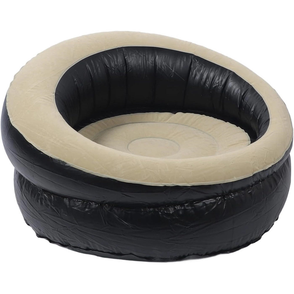 Trade Shop - Poltrona Gonfiabile Portatile Floccata Portante In Pvc Design Ergonomico Valvola Rapida -