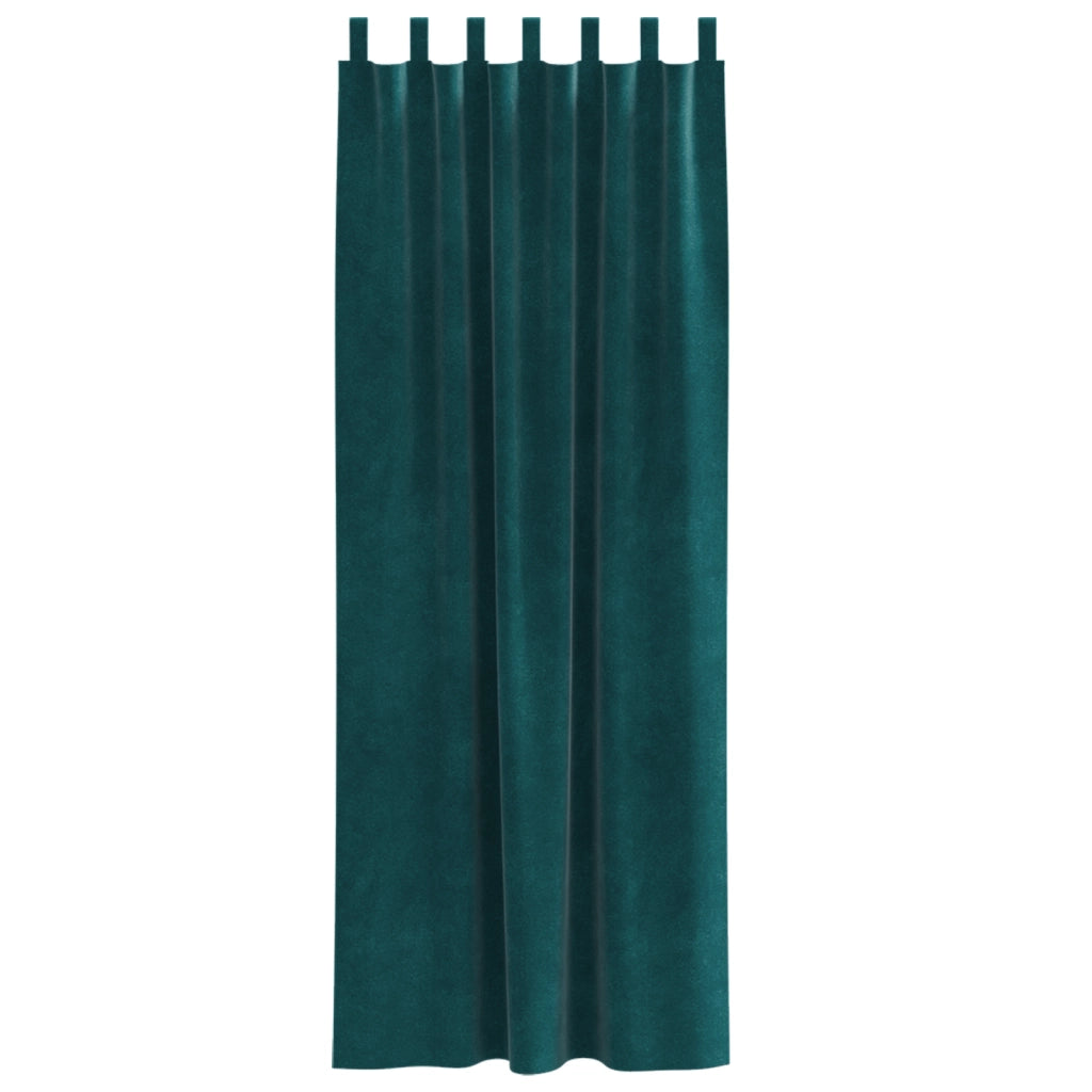 Tende oscuranti  con anelli da appendere 2 pezzi Verde scuro in velluto