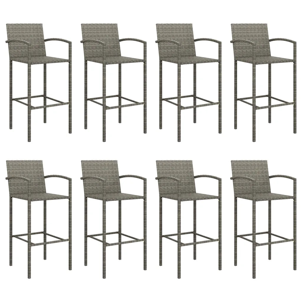 Set da Bar da Giardino 9pz Grigio in Polyrattan 3187661