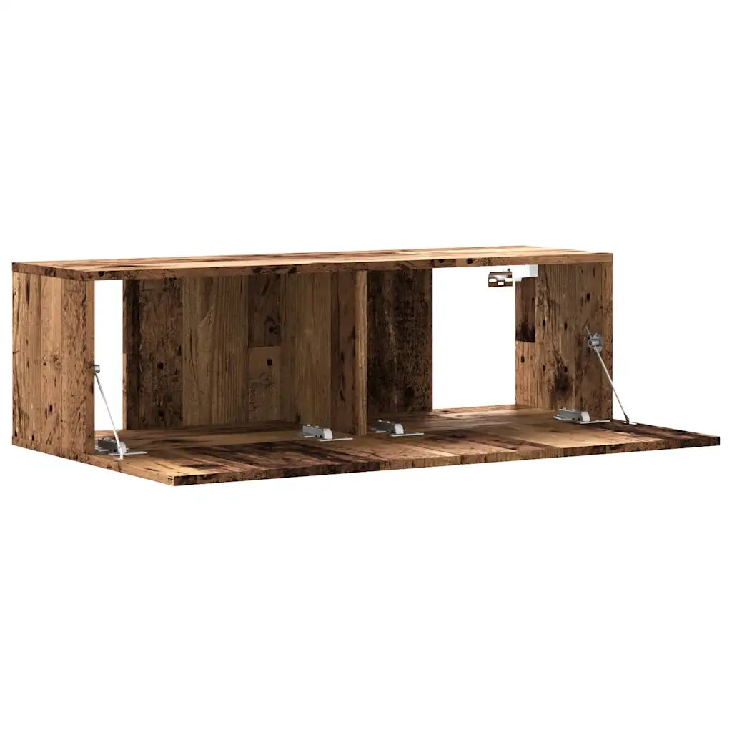 Mobile TV a Parete Legno Antico 100x30x30 cm in Truciolato