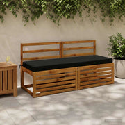 Cuscini per Panchina a 2 Pezzi SOEST 2 pz 100% Poliestere Nero 950271