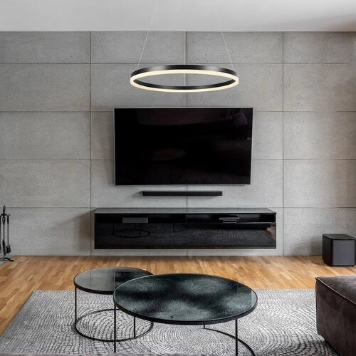 Lampada sospesa LED nera anello Ø80 45W CCT Isaure Rabalux