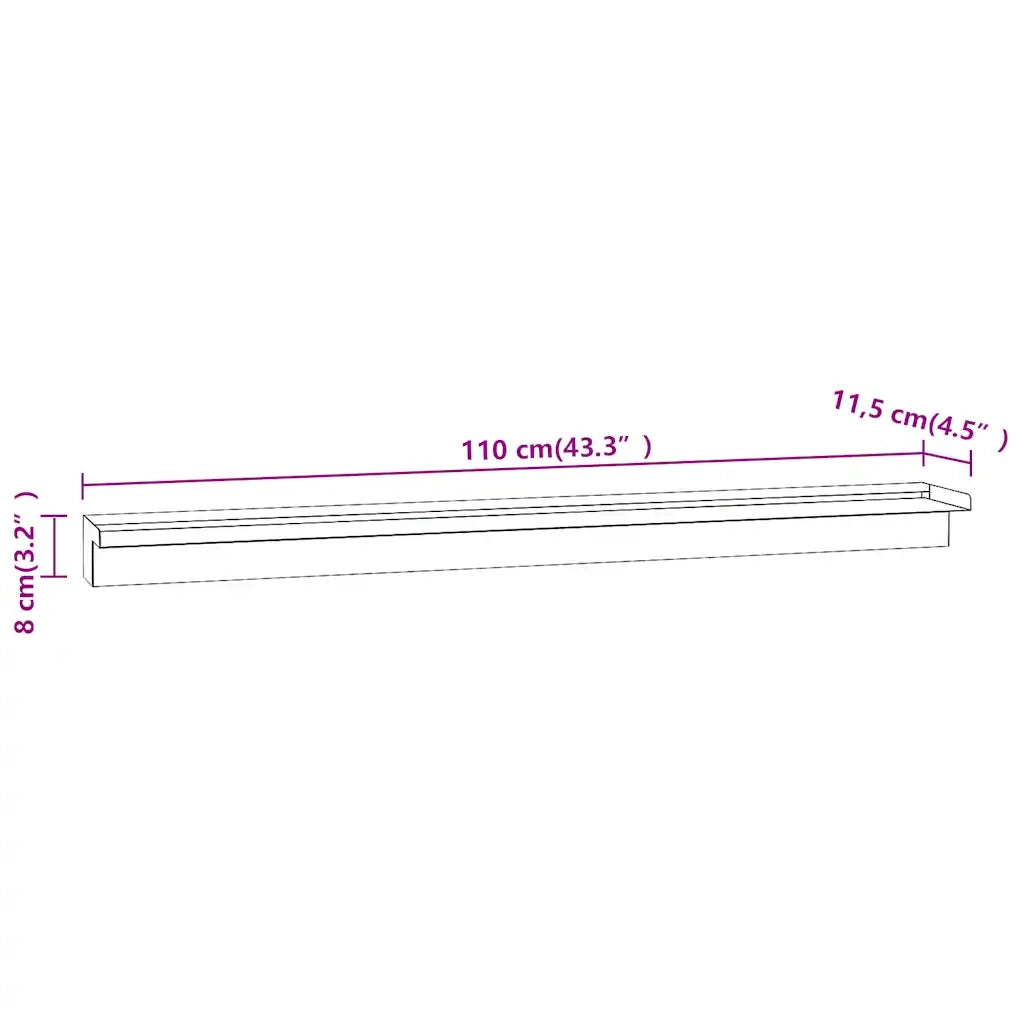 Fontana per Piscina a Cascata con LED in Acciaio Inox 110 cm 151942