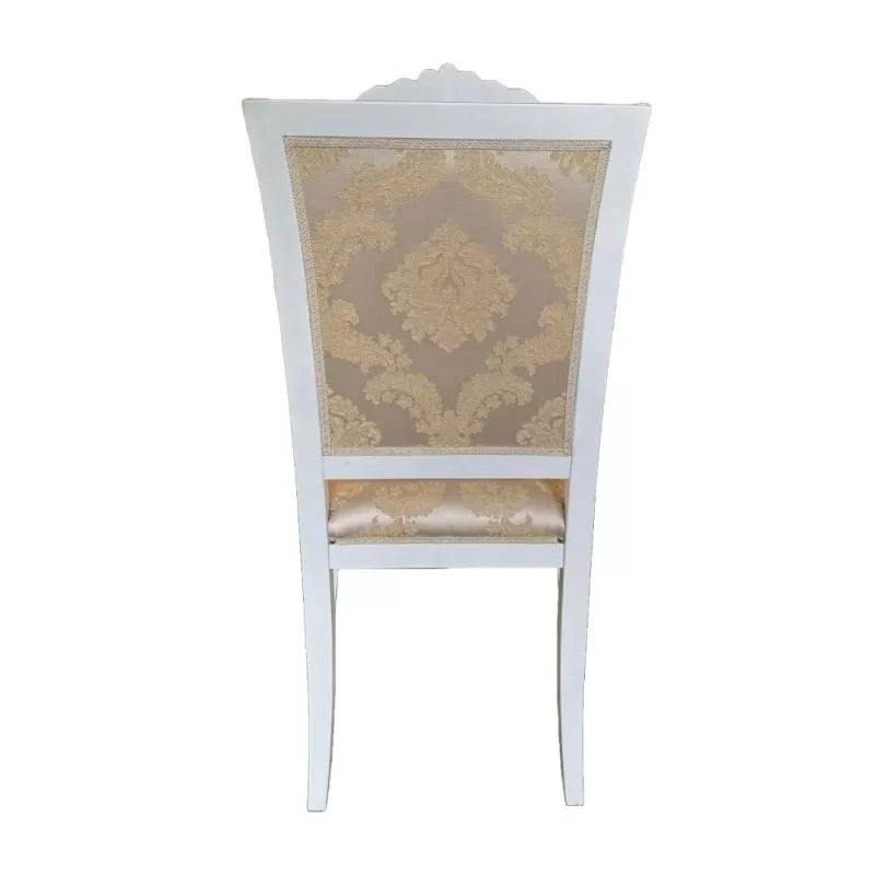 Sedia shabby legno bianco anticato imbottita beige 50x55x102 - Mobili 2G
