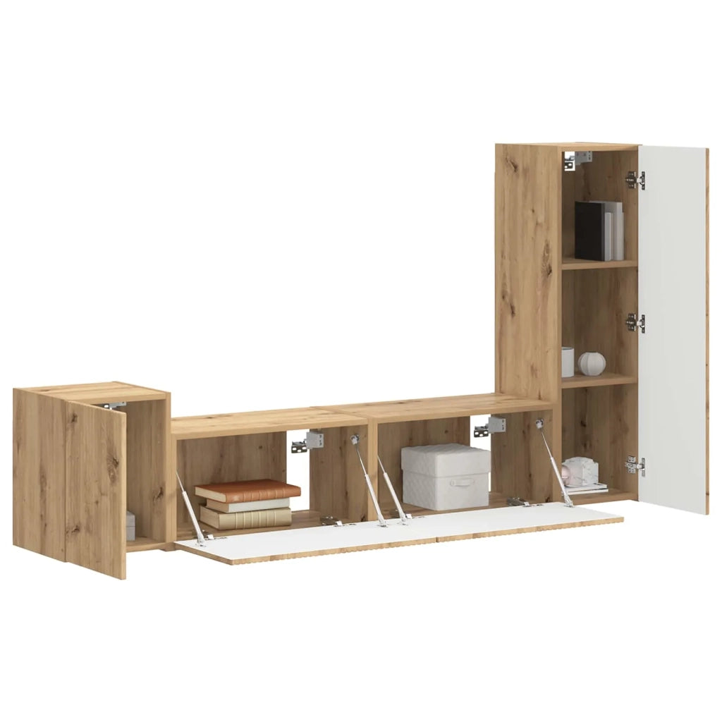Set mobile TV 4 pcs Rovere artigianale Legno multistrato 3409005