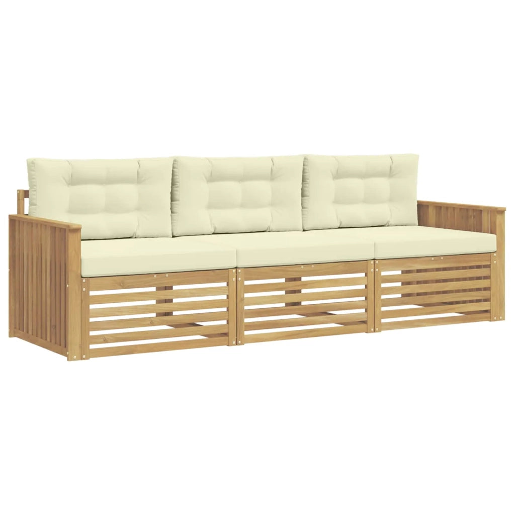 Set di divani da esterno 3 pcs Bianco e Crema 3389960