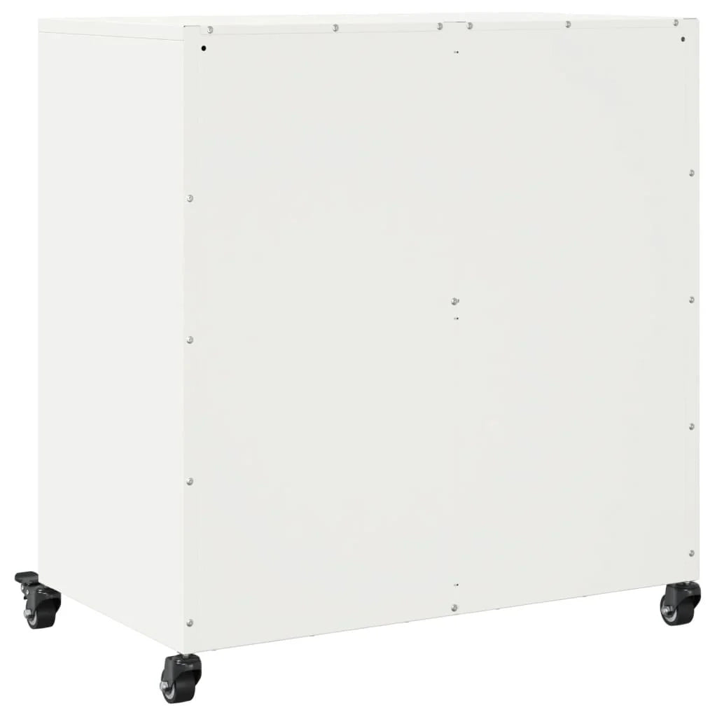 Credenza cassettiera cassettiera mobile contenitore organizer cucina soggiorno soggiorno 68,5 x 39 x 72 cm acciaio bianco 02_0030390