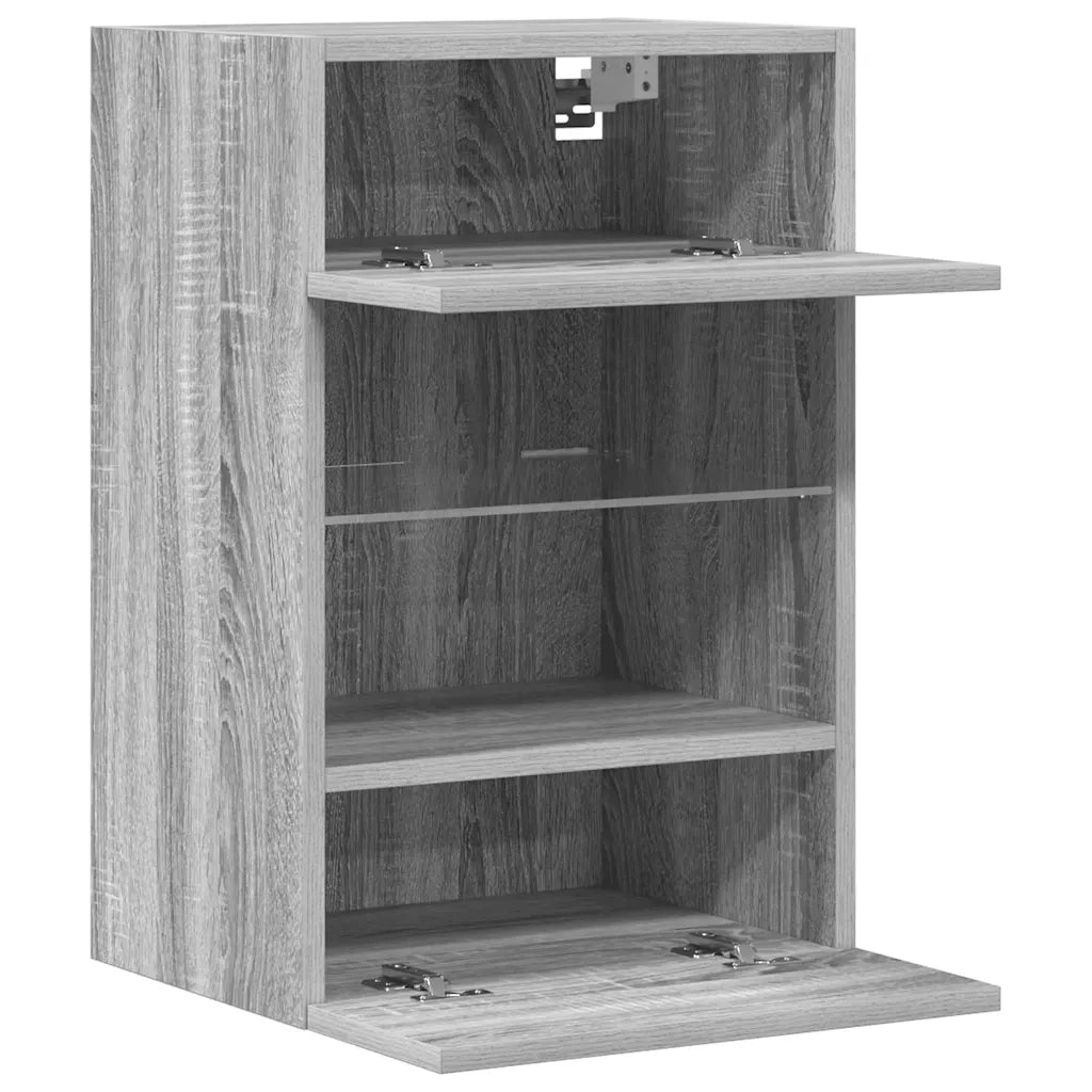 Mobili da parete con luci LED per TV 2pz Grigio Sonoma 40x30x60,5 cm 837089