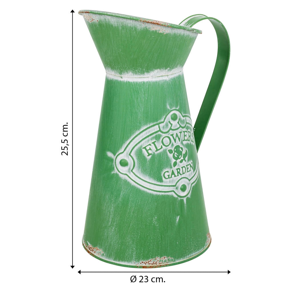 Brocca metallo verde 22xb15,5x22/23/25,5h