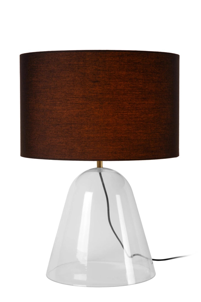 Lampada da tavolo CAMPANA 1xE27 vetro nero trasparente