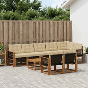 Set di divani da esterno 9 pz Naturale e Beige 3382049