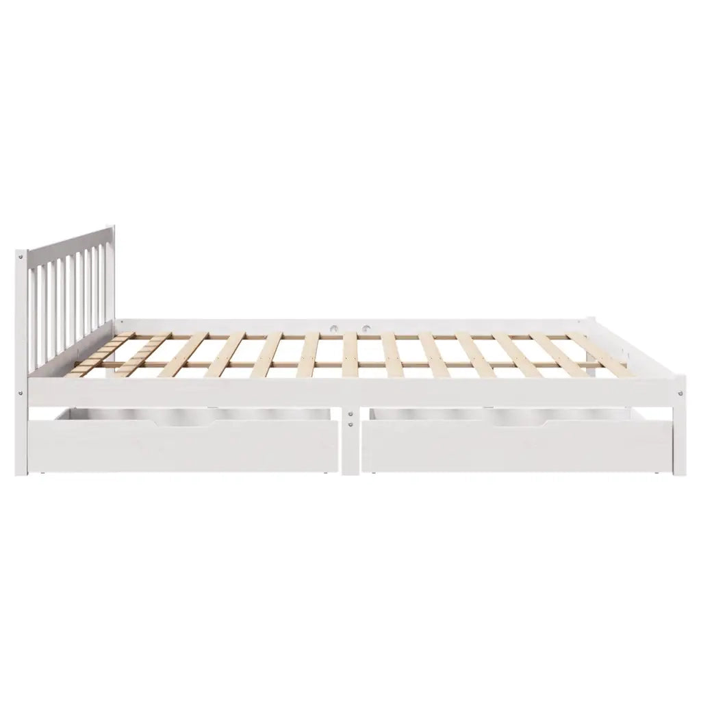 Letto senza Materasso Bianco 180x200 cm Legno Massello di Pino