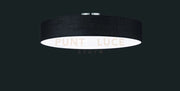 HOTEL PLAFONIERA TONDA 5 LUCI DIFFUSORE TESSUTO NERO E METACRILATO D. 65CM ATTACCO E27