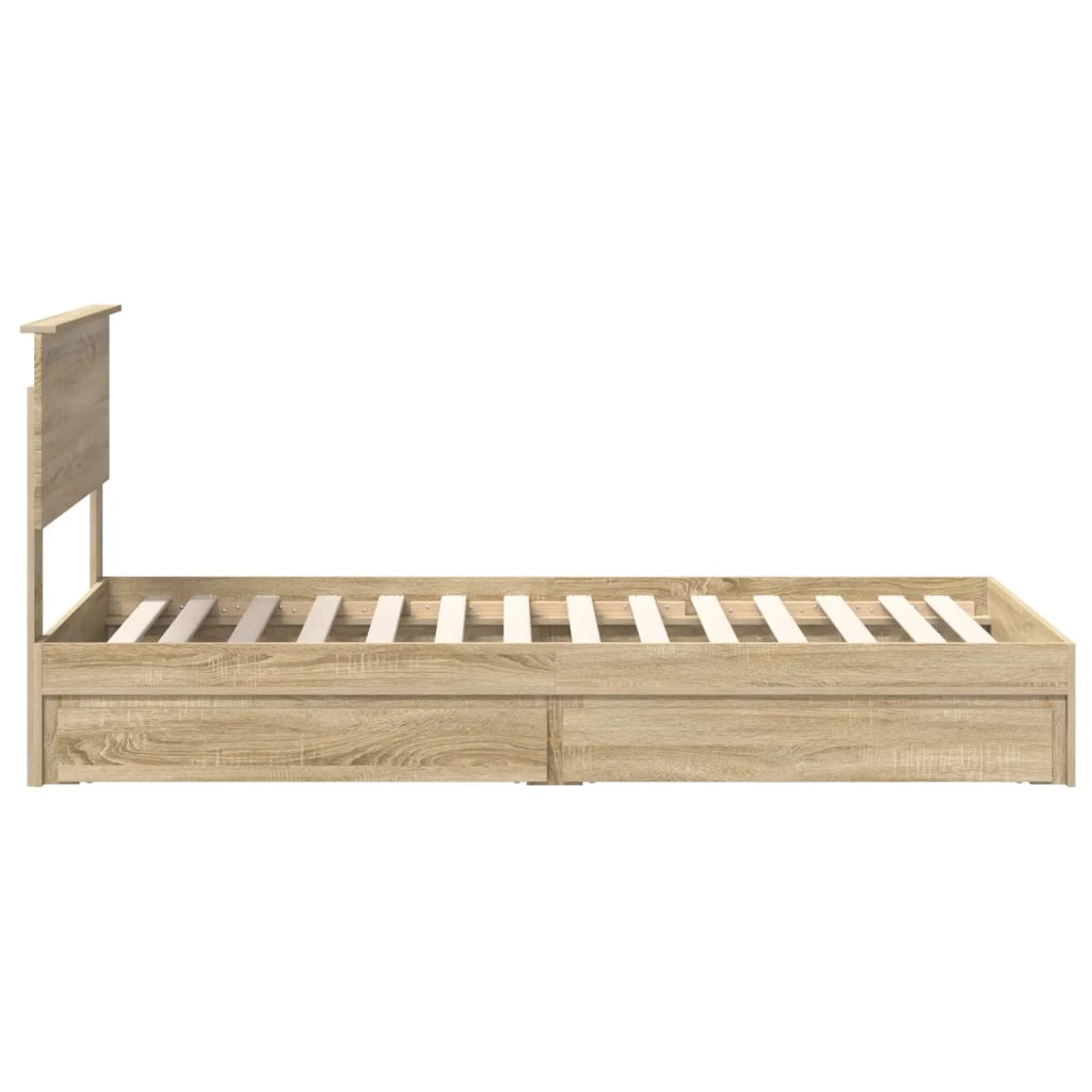 Letto con Contenitore con testiera Rovere Sonoma 90 x 190 cm 3410842