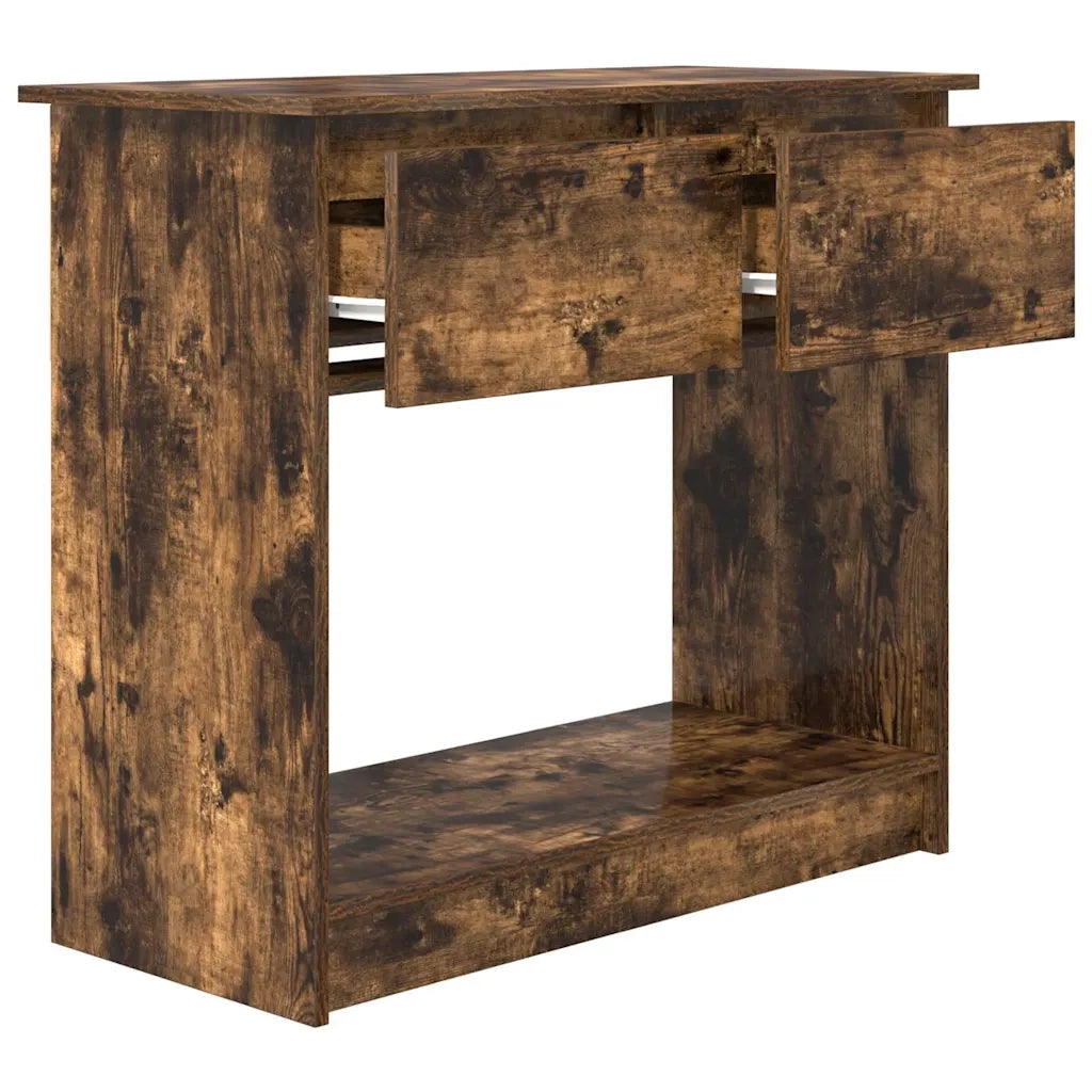 Tavolo Consolle con Cassetti Rovere Fumo 85,5x38,5x74,5 cm 861395