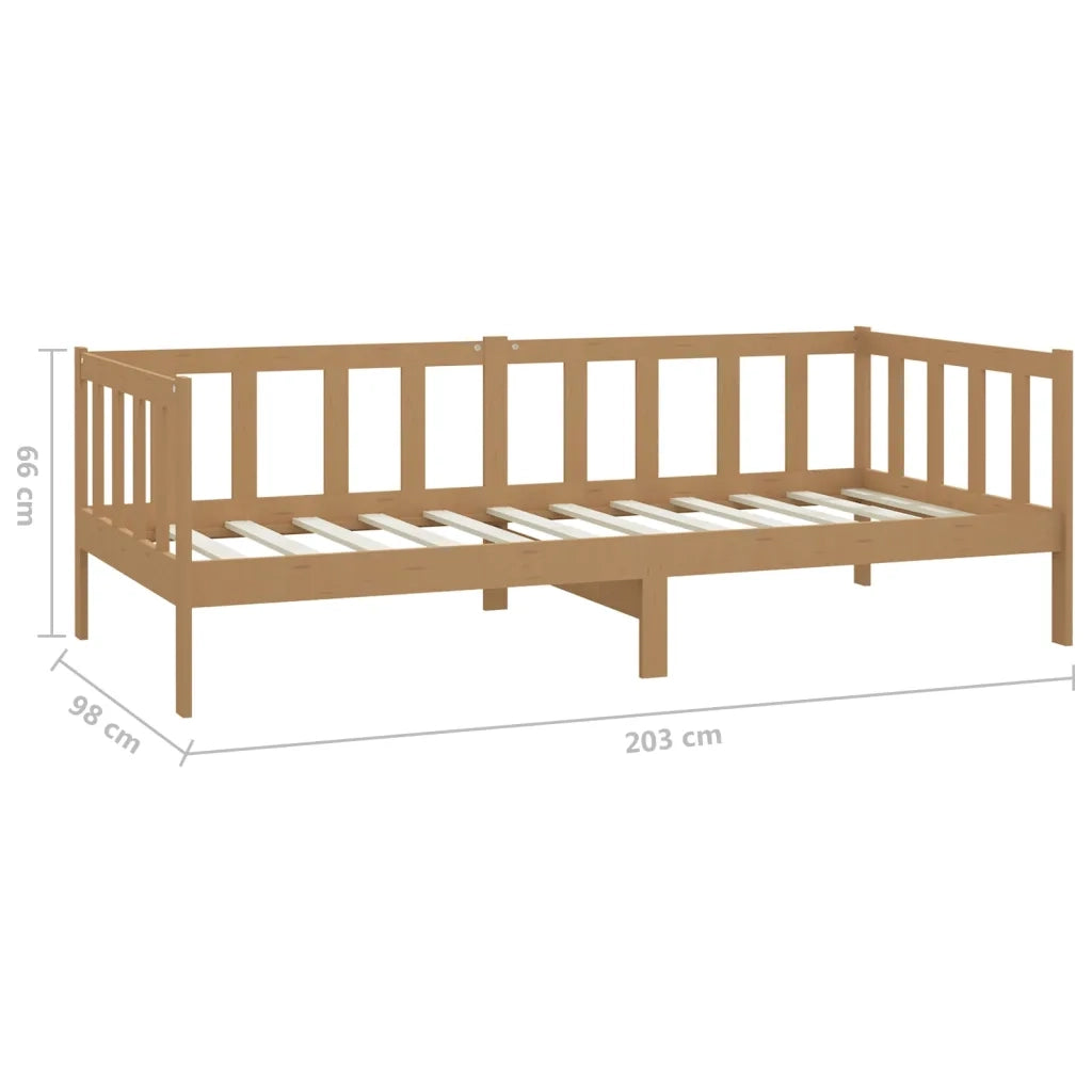 Divano Letto con Materasso 90x200 cm ambra in Legno di Pino 3083607