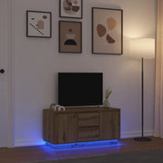Mobile Porta TV con Luci LED Rovere Artigianale 100x41x50 cm 861417