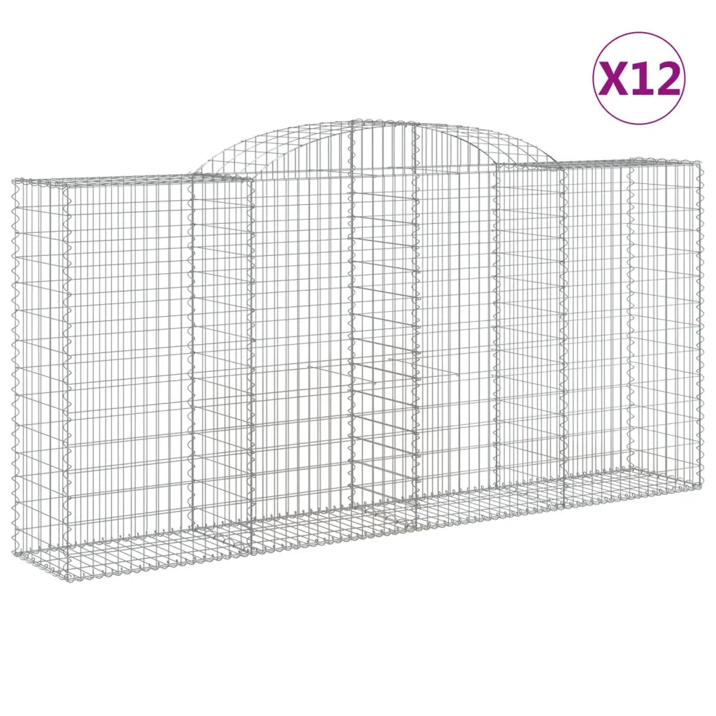Cesti Gabbioni ad Arco 12 pz 300x50x140/160 cm Ferro Zincato 3146747